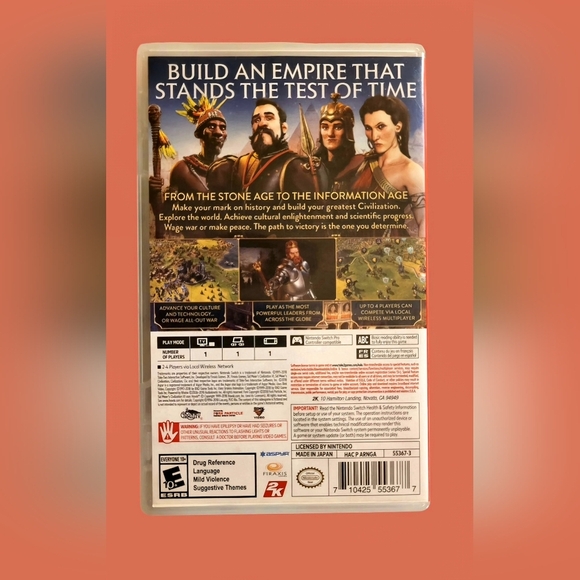 MINT CONDITION NINTENDO SWITCH "SID MEIER'S" CIVILIZATION VI VIDEO GAME - Picture 2 of 5